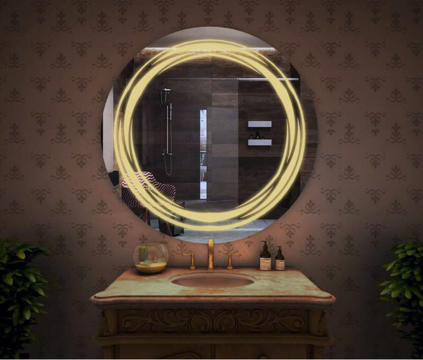 Круглое зеркало в ванную с подсветкой Джулия